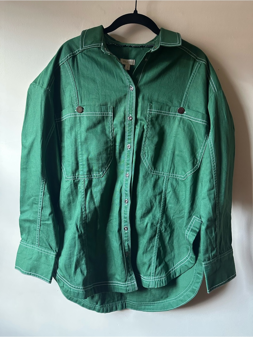 Pilcro Oversized Cotton Button Up